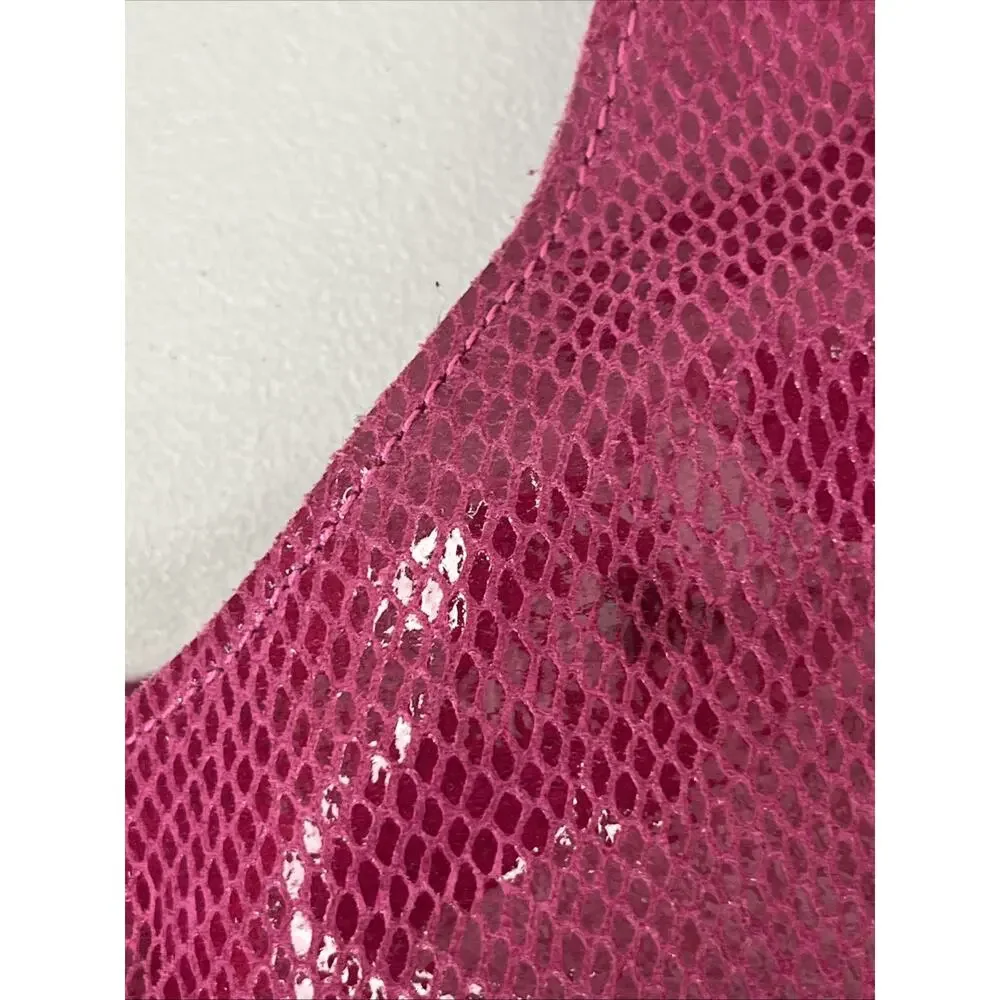 Maxine Couture Pink Purple Snakeskin Print Hobo Shoulder Bag Y2K Slouchy Tassel